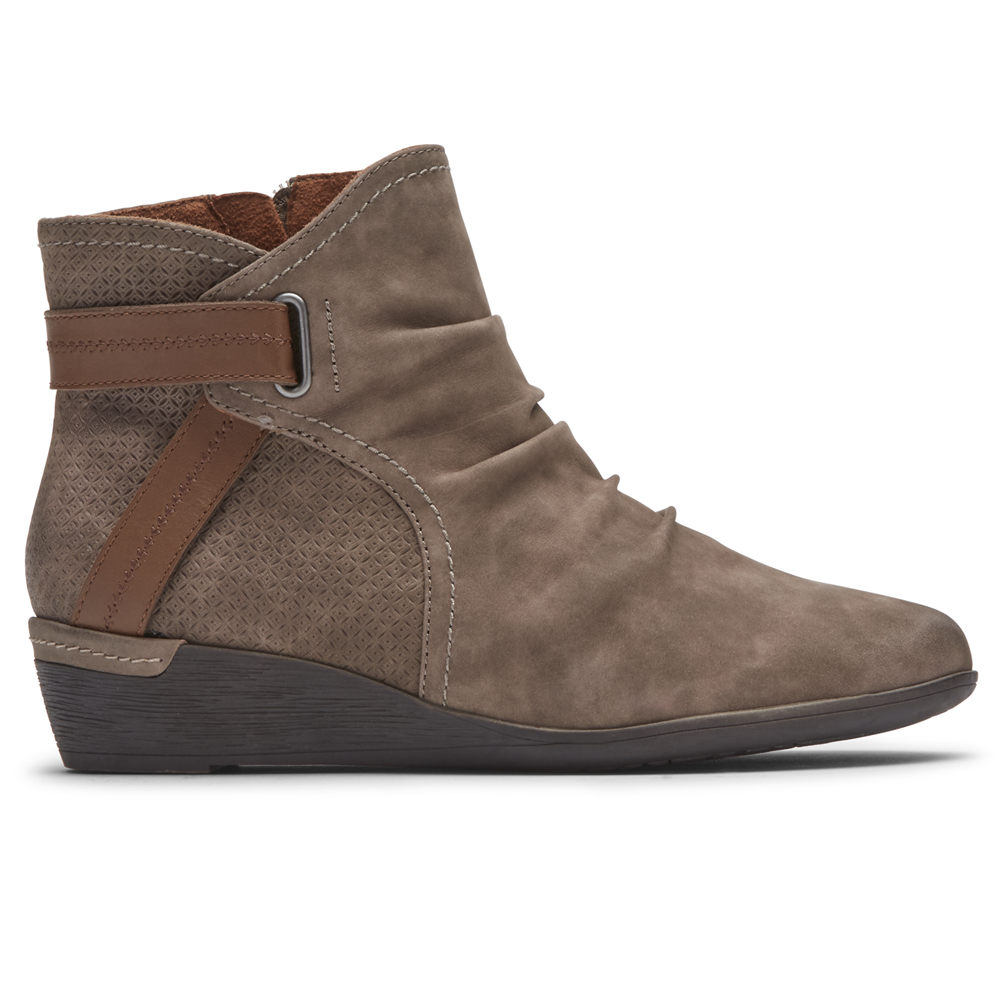 Rockport Singapore Womens Booties - Cobb Hill Devyn Brown - SI7945138